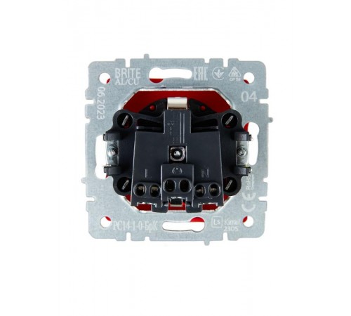 BRITE Розетка 1-местная с заземлением с защитными шторками 16А РС14-1-0-БрК красный  BR-R14-16-K04  IEK
