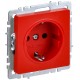 BRITE Розетка 1-местная с заземлением с защитными шторками 16А РС14-1-0-БрК красный  BR-R14-16-K04  IEK