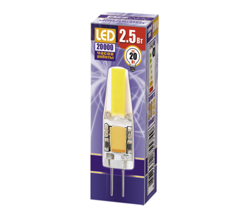 Лампа светодиодная LED 2,5Вт G4 12В 3000К PLED-G4 COB (LED driver) капсульная  2855749  Jazzway