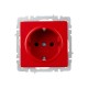 BRITE Розетка 1-местная с заземлением с защитными шторками 16А РС14-1-0-БрК красный  BR-R14-16-K04  IEK