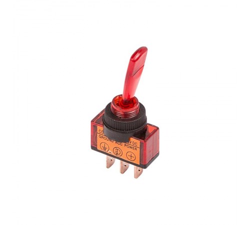 Тумблер 12V 20А (3c) ON-OFF однополюсный с красной подсветкой  36-4370  REXANT
