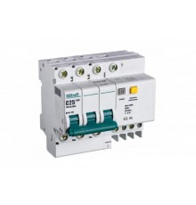 Выключатель автоматический дифференциального тока со встроенной защитой от сверхтоков ДИФ-101 3P+N 25А 100мА AC С  15222DEK  DEKraft