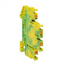 Клеммная колодка пружинная двухуровневая 2.5 Push-in земля PIT-2,5-double-pe  EKF