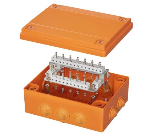 Коробка распределительная пластиковая FS огн.,IP55,240х190х90мм, 40р, 450V,6A,4мм.кв с кабельными вводами и клеммниками  FSB414004  DKC