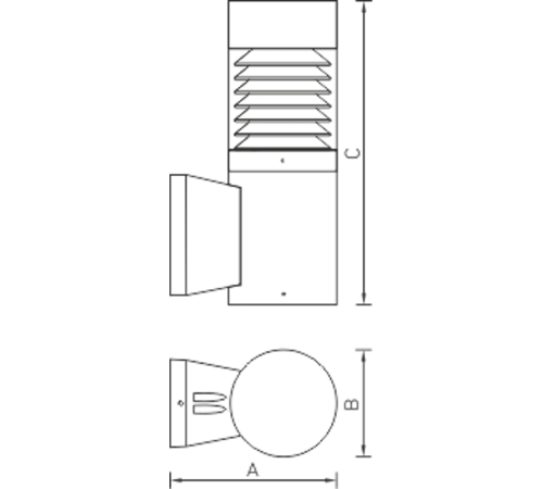 Светильник уличный настенный KAMPI E60 black  1403005390  Световые Технологии