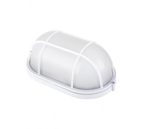 Светильник пылевлагозащищенный под лампу для ЖКХ НПБ 1202 100Вт ЛН E27 IP54 белый овал с решеткой  SQ0303-0038  TDM