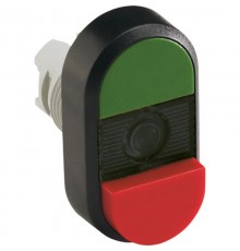 Кнопка двойная MPD13-11B (зеленая/красная-выступающая) непрозрач ная черная линза с текстом (I/O)  1SFA611142R1106  ABB