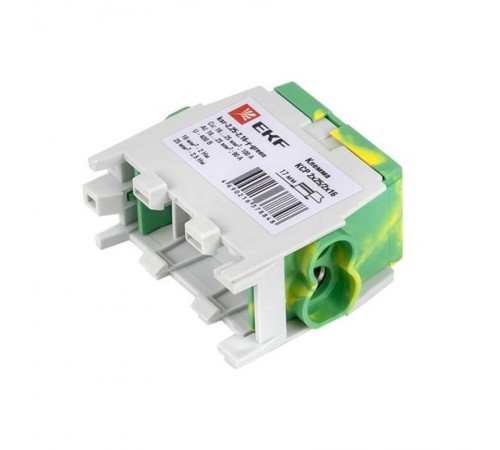 Клемма распределительная КСР с двойным винтом 2x25/2x16 желто-зеленая PROxima  ksr-2.25-2.16-y-green  EKF