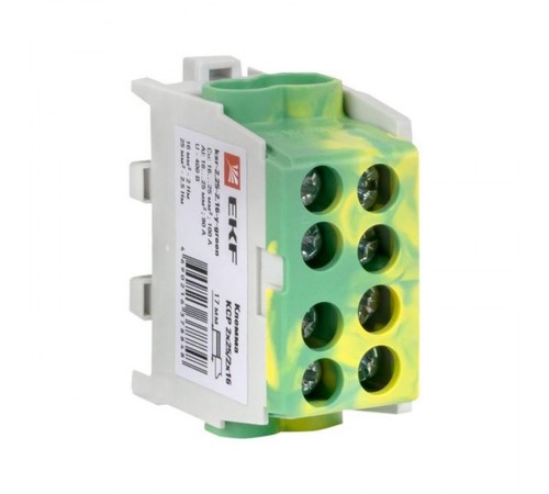 Клемма распределительная КСР с двойным винтом 2x25/2x16 желто-зеленая PROxima  ksr-2.25-2.16-y-green  EKF