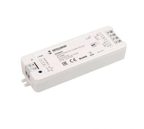 INTELLIGENT ARLIGHT Диммер SMART-PWM-101-72-DIM-PD-SUF (12-48V, 1x8A, SS, 2.4G) (IARL, IP20 Пластик, 5 лет)  038180  Arlight