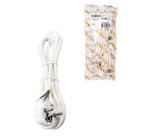 Шнур сетевой с вилкой ПВС 3x0,75мм2 5м с/з белый  SQ1305-0077  TDM