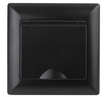 4-203-05 Intro Розетка 2P+E Schuko с крышкой, 16А-250В, СУ, Solo, антрацит  Б0043323  Intro