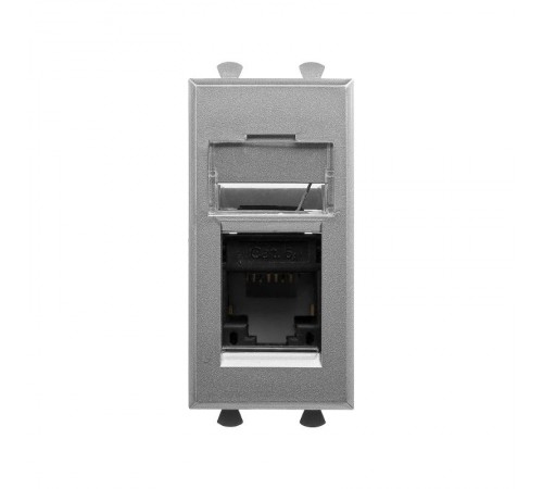 Компьютерная розетка RJ-45 модульная, кат.6А, "Avanti", "Закаленная сталь", 1 модуль  4404371  DKC