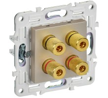 SKANDY Аудиорозетка 4-местная SK-A01Sh шампань  SK-S40-K37  IEK