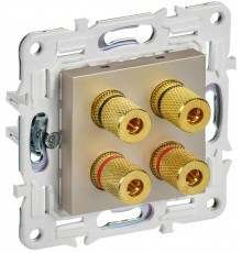 SKANDY Аудиорозетка 4-местная SK-A01Sh шампань  SK-S40-K37  IEK