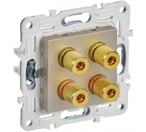 SKANDY Аудиорозетка 4-местная SK-A01Sh шампань  SK-S40-K37  IEK