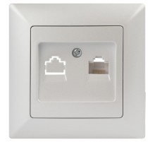 Розетка Intro Solo 4-303-06 информационная RJ45, IP20, СУ, перламутр  Б0053993  Intro