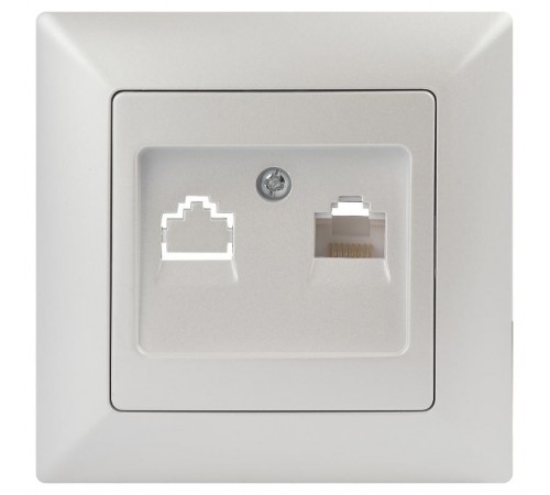 Розетка Intro Solo 4-303-06 информационная RJ45, IP20, СУ, перламутр  Б0053993  Intro
