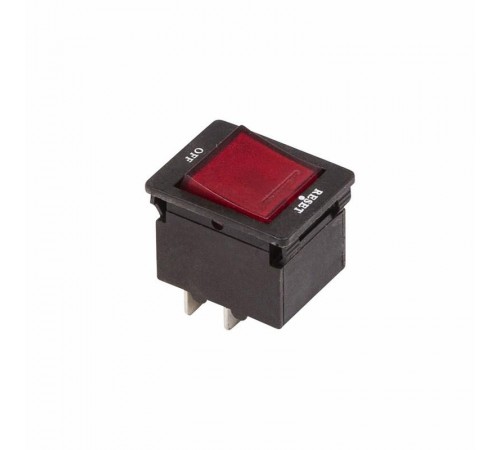 Выключатель - автомат клавишный 250V 10А (4с) RESET-OFF красный с подсветкой  36-2620  REXANT