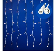 Занавес светодиодный  с эффектом мерцания ULD-C2030-240/TWK WARM WHITE IP67   3х2м соед. 240 диодов тепл белый свет, шнур белый  UL-00003684  Uniel