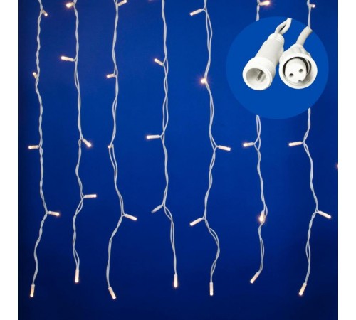 Занавес светодиодный  с эффектом мерцания ULD-C2030-240/TWK WARM WHITE IP67   3х2м соед. 240 диодов тепл белый свет, шнур белый  UL-00003684  Uniel