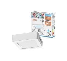 Светильник светодиодный накладной "Даунлайт НАРОДНЫЙ" квадрат СПО (белый) алюминий 6Вт 6500К  SQ0329-4202  TDM