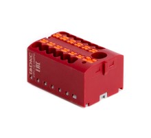 Блок распределительный, зажим push-in, 1 ввод 6 кв.мм, 12 точек подключения 2,5 кв.мм, красный  DTP1-112-104SPUR  DKC