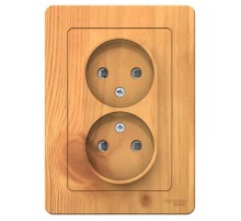 Blanca Ясень С/У Розетка 2-ая без заземления со шторками, 16А, 250В  BLNRS000125  SE