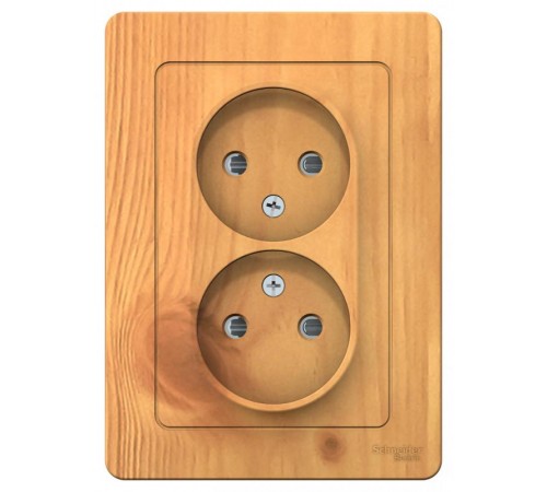 Blanca Ясень С/У Розетка 2-ая без заземления со шторками, 16А, 250В  BLNRS000125  SE