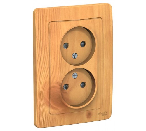 Blanca Ясень С/У Розетка 2-ая без заземления со шторками, 16А, 250В  BLNRS000125  SE