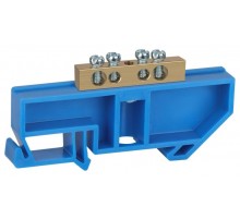 Шина N "ноль" на DIN-изоляторе ШНИ-6х9-4-Д-синий (25/500/12000) NO-222-4 Б0033424  ЭРА