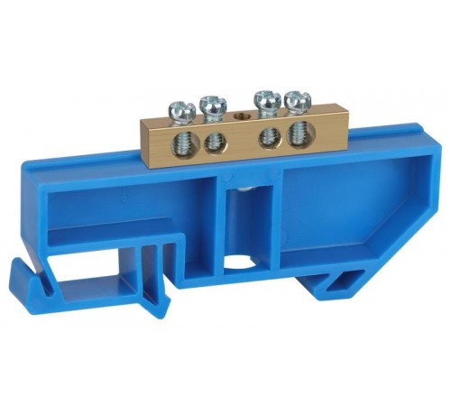 Шина N "ноль" на DIN-изоляторе ШНИ-6х9-4-Д-синий (25/500/12000) NO-222-4 Б0033424  ЭРА