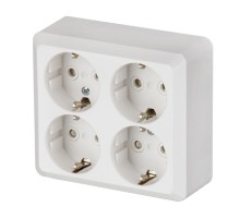 Розетка 4SCHUKO с заземлением, 16А / 250В, зажимные клеммы, наружный монтаж, серия Jussi, белый  404EA   2TKA001001G1  ABB