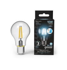 Лампа светодиодная Black LED Filament A60 E27 10W 970lm 4100К step dimmable  102802210-S  Gauss