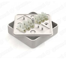 Коробка распределительная для о/п 75х75х20мм с клеммной колодкой ЗВИ-5 (1,5- 4 мм2) 6 клемм, IP40, цвет -БЕЛЫЙ (100шт)  GE41212-01  GREENEL