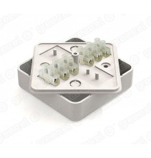 Коробка распределительная для о/п 75х75х20мм с клеммной колодкой ЗВИ-5 (1,5- 4 мм2) 6 клемм, IP40, цвет -БЕЛЫЙ (100шт)  GE41212-01  GREENEL