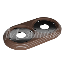 Рамка двухместная пластиковая, 163x92x14 мм, цвет - какао, серия УСАДЬБА, ТМ МЕЗОНИНЪ