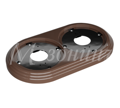 Рамка двухместная пластиковая, 163x92x14 мм, цвет - какао, серия УСАДЬБА, ТМ МЕЗОНИНЪ