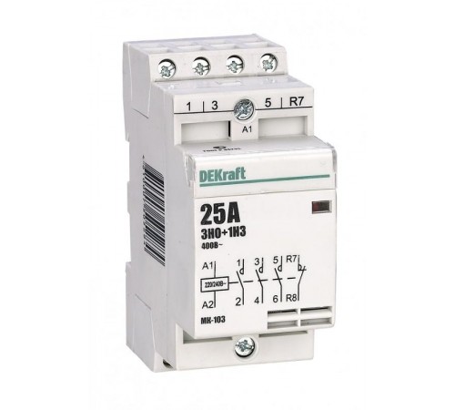 Контактор модульный 3НО+1НЗ 20А 230В МК-103  18061DEK  DEKraft