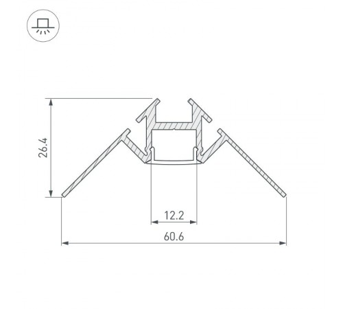 Профиль ARH-DECORE-S12-INT-2000 ANOD внутренний  023868  Arlight