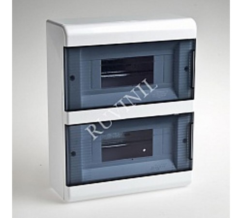 Щиток тусо о/п на 18 мод. c 2-мя дв. 222х277х93мм  68018  Рувинил