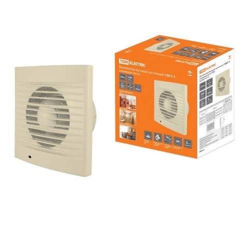 Вентилятор бытовой настенный 150 С-1, слоновая кость  SQ1807-0112  TDM