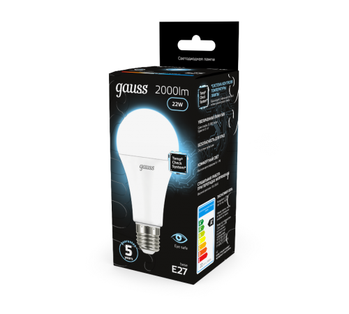 Лампа светодиодная Black LED A70 22W E27 1640lm 4100K  102502222  Gauss