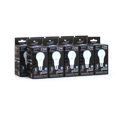 Лампа светодиодная Black LED A70 22W E27 1640lm 4100K  102502222  Gauss