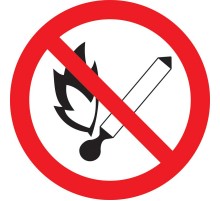 Самоклеящаяся этикетка: Ф180мм "Запрещается пользоваться открытым огнем и курить"  YPC40-ZPKUR-1-010  IEK