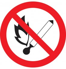 Самоклеящаяся этикетка: Ф180мм "Запрещается пользоваться открытым огнем и курить"  YPC40-ZPKUR-1-010  IEK
