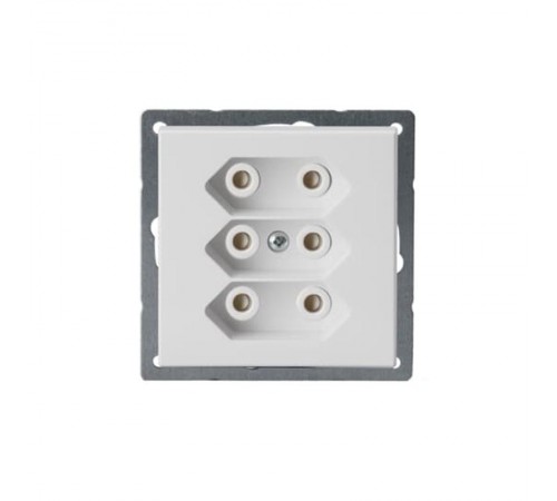 Розетка 3*EuroSocket 6А 230В, без заземления, белый  303UC-84   2TKA00000433  ABB