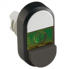 Кнопка двойная MPD16-11G (белая/черная-выступающая) зеленая линз а без текста  1SFA611145R1102  ABB