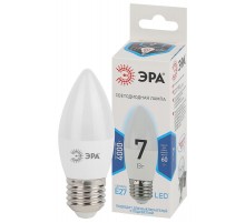 Лампа светодиодная LED 7Вт Е27 220В 4000К smd B35 свеча  Б0020540  ЭРА