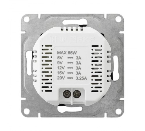 Механизм розетки USB-С, быстрая, чёрная Эпика EKF  UP1-SOB-USBCF  EKF